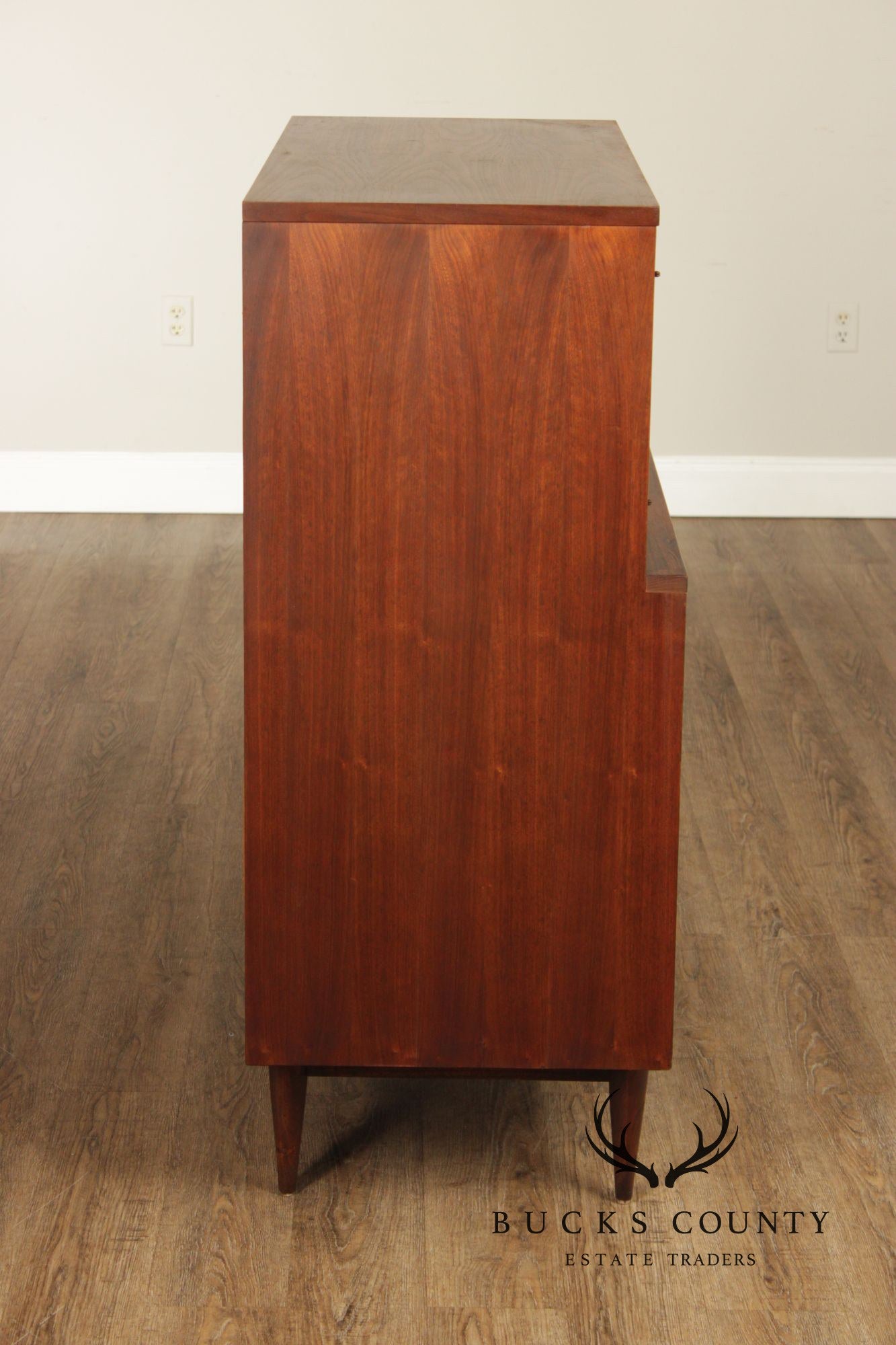 Basic Witz Mid Century Modern Walnut Tall Chest