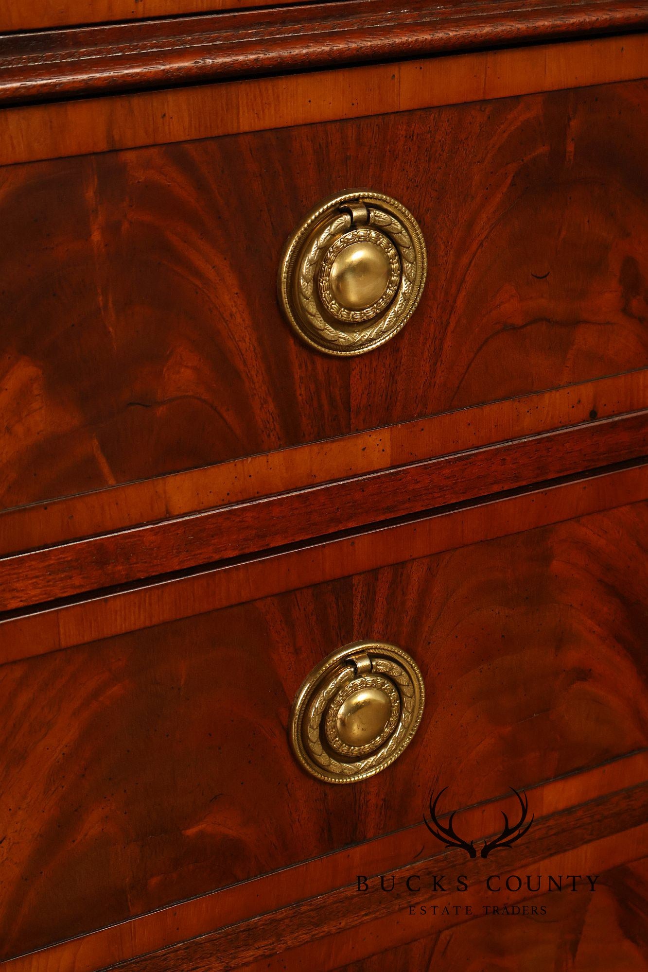 Hekman Traditional Mahogany Inlaid Seven Drawer Executive Desk