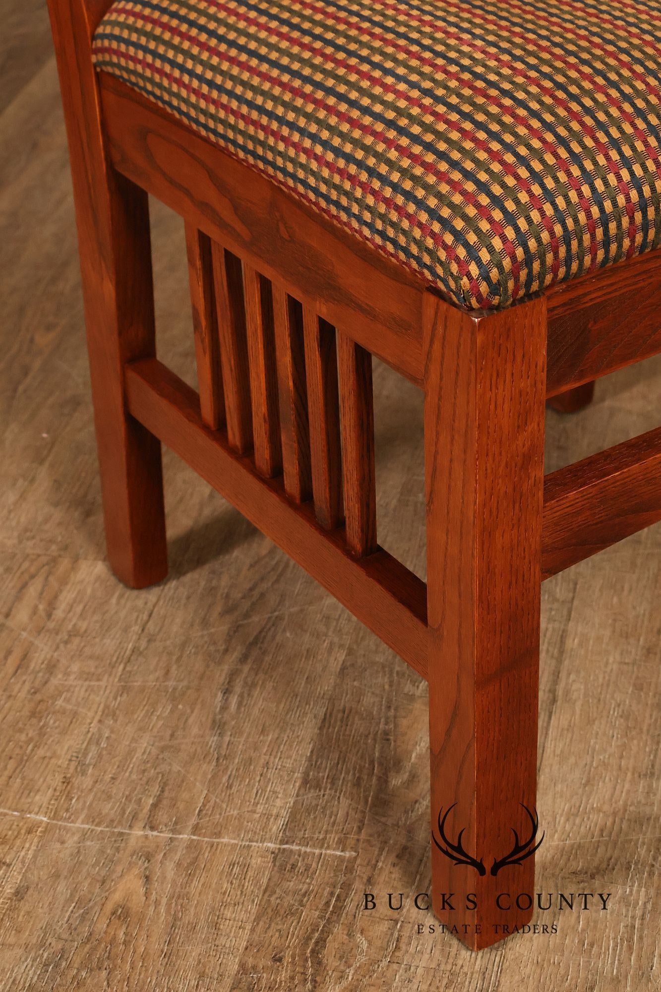 Nichols & Stone Mission Oak Style Set Of Eight Dining Chairs