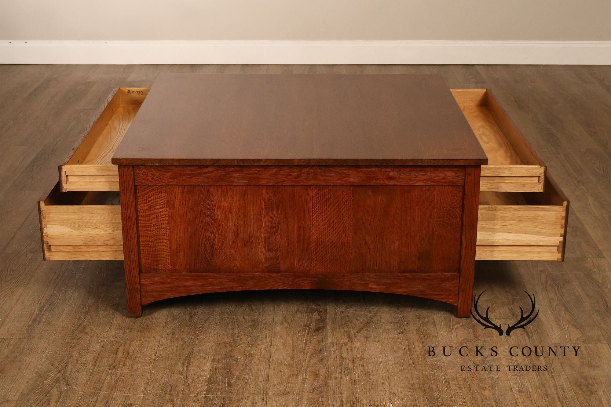 Stickley Harvey Ellis Mission Collection Oak Cocktail Table With Inlay