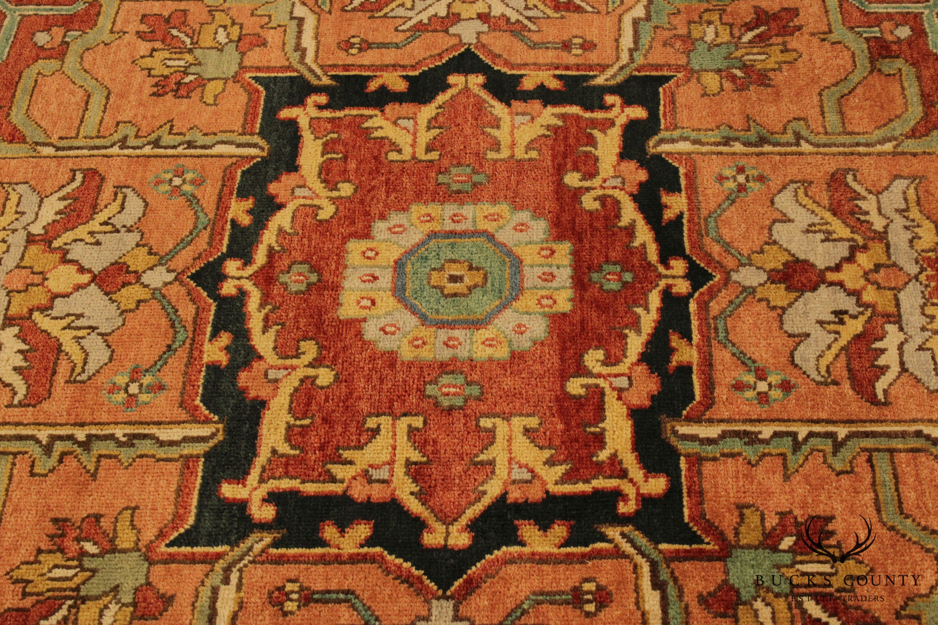 Persian Heriz 11'10" x 8'10" Hand Knotted Wool Rug