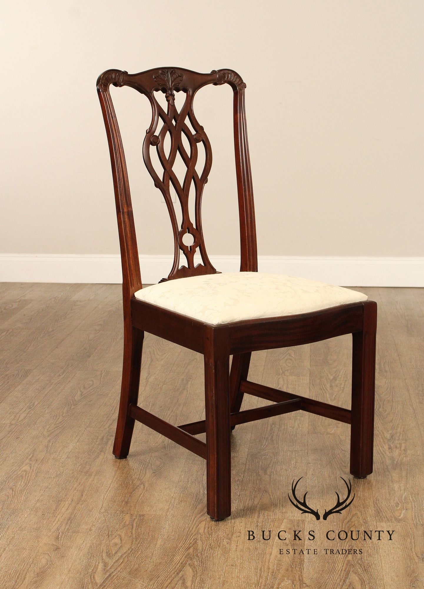 Chippendale Style Quality Set Of Ten Solid Mahogany Dining Chairs