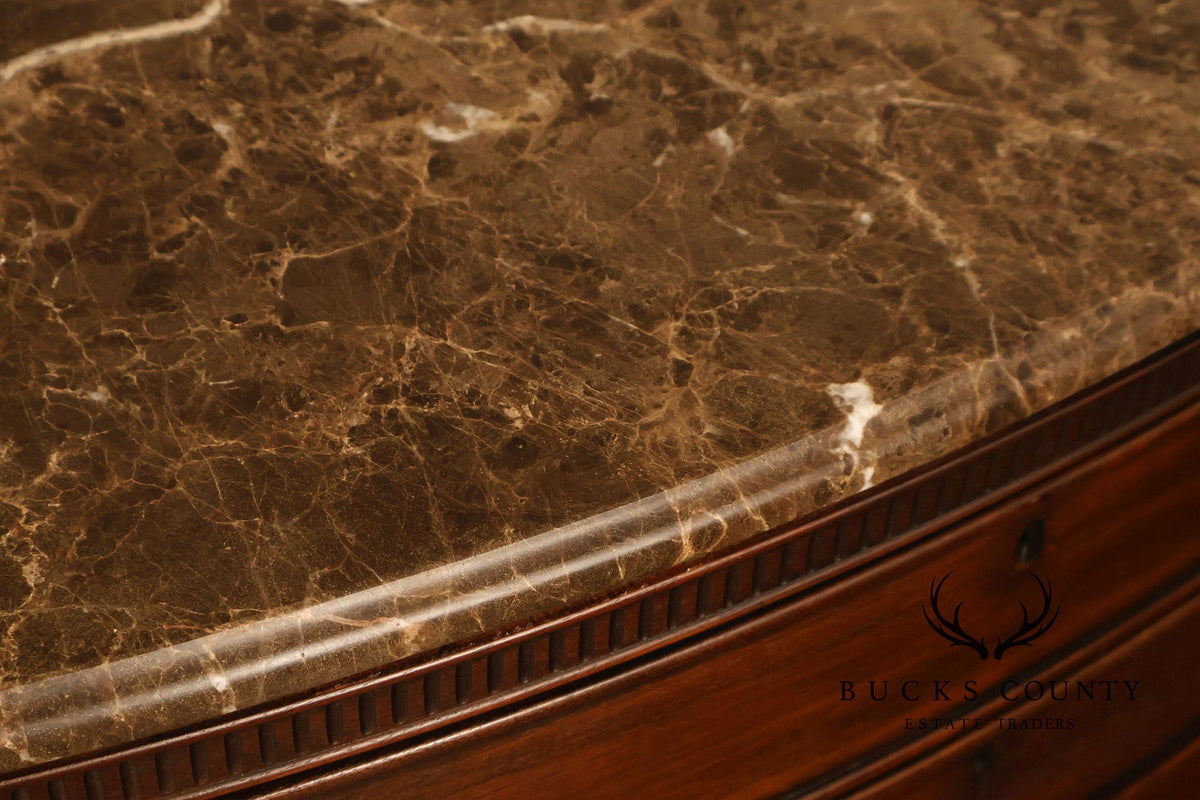 Drexel Heritage 'Covington Park' Marble Top Mahogany Door Chest