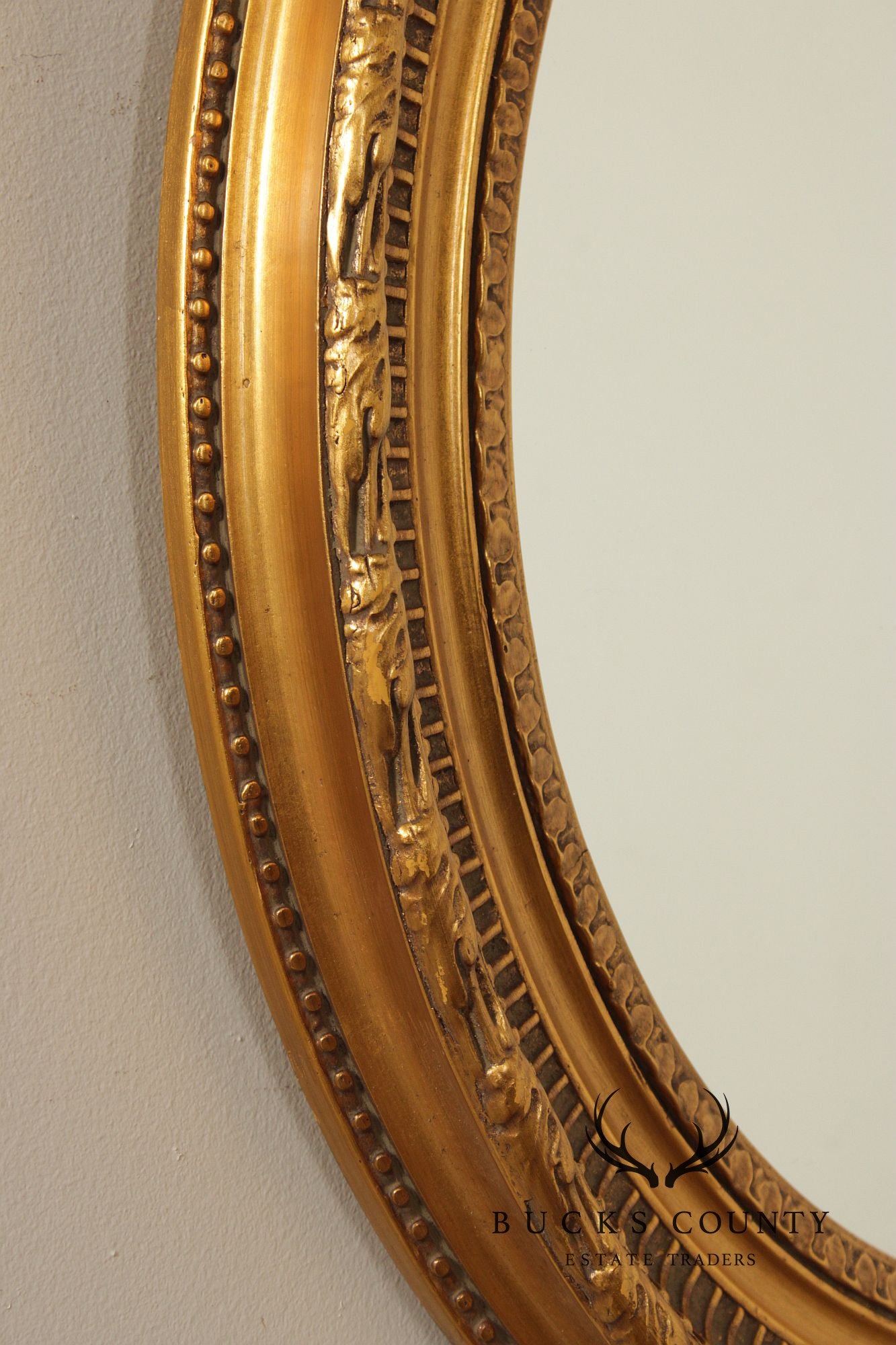 LaBarge Louis Phillipe Style Giltwood Carved Oval Wall Mirror