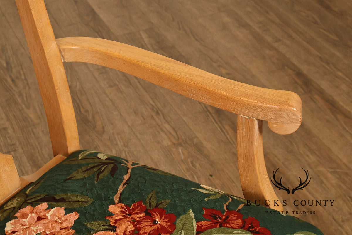 Vintage Hespeler Furniture Dining Table With Two Leaves And Six Dining Chairs