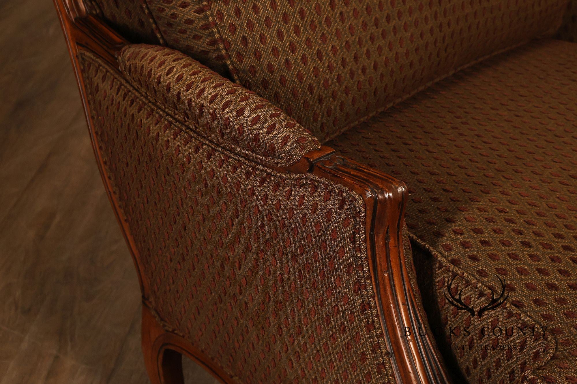 Ethan Allen French Louis XV Style 'Versailles' Armchair and Ottoman