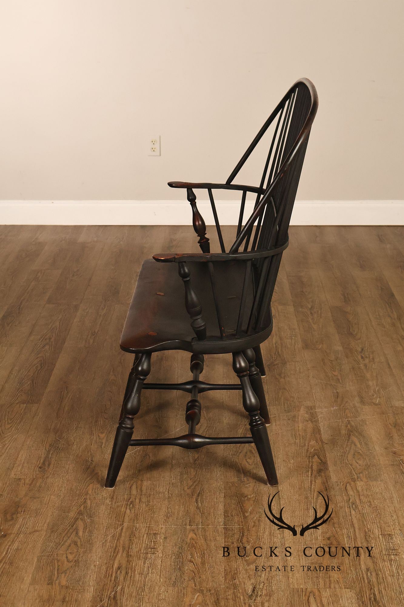 Custom Quality Black Painted Windsor Settee
