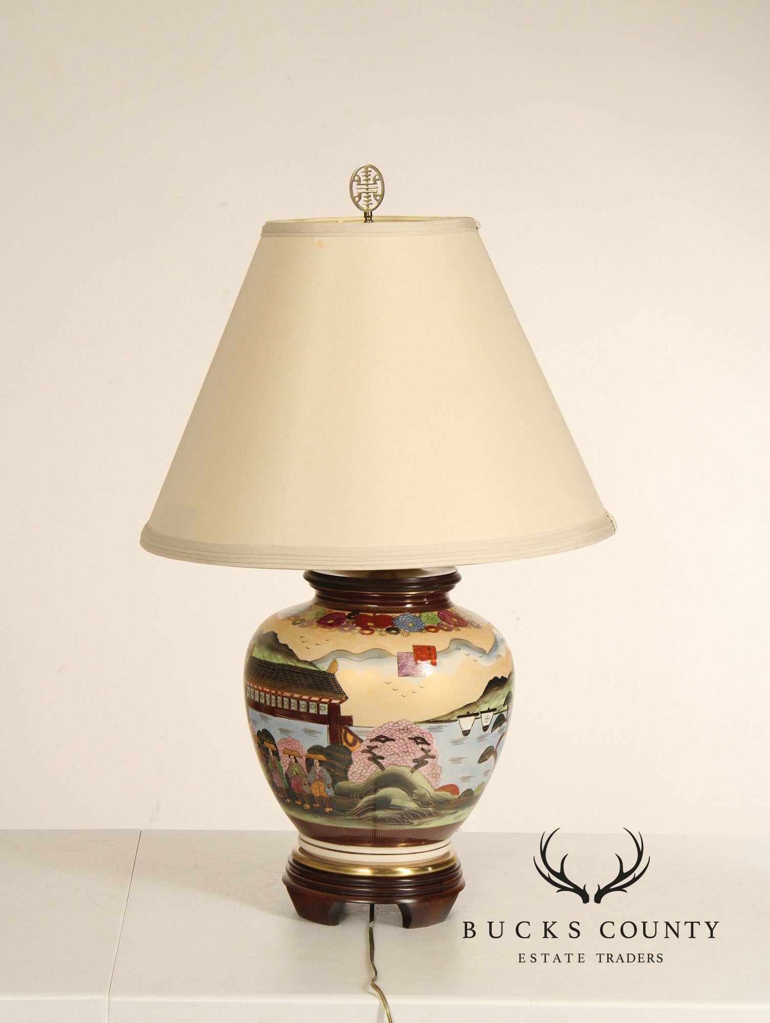 Frederick Cooper Asian Style Porcelain Ginger Jar Table Lamp