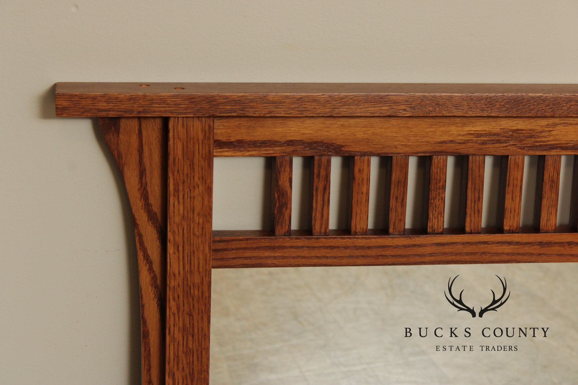 Mission Style Oak Mantel Mirror