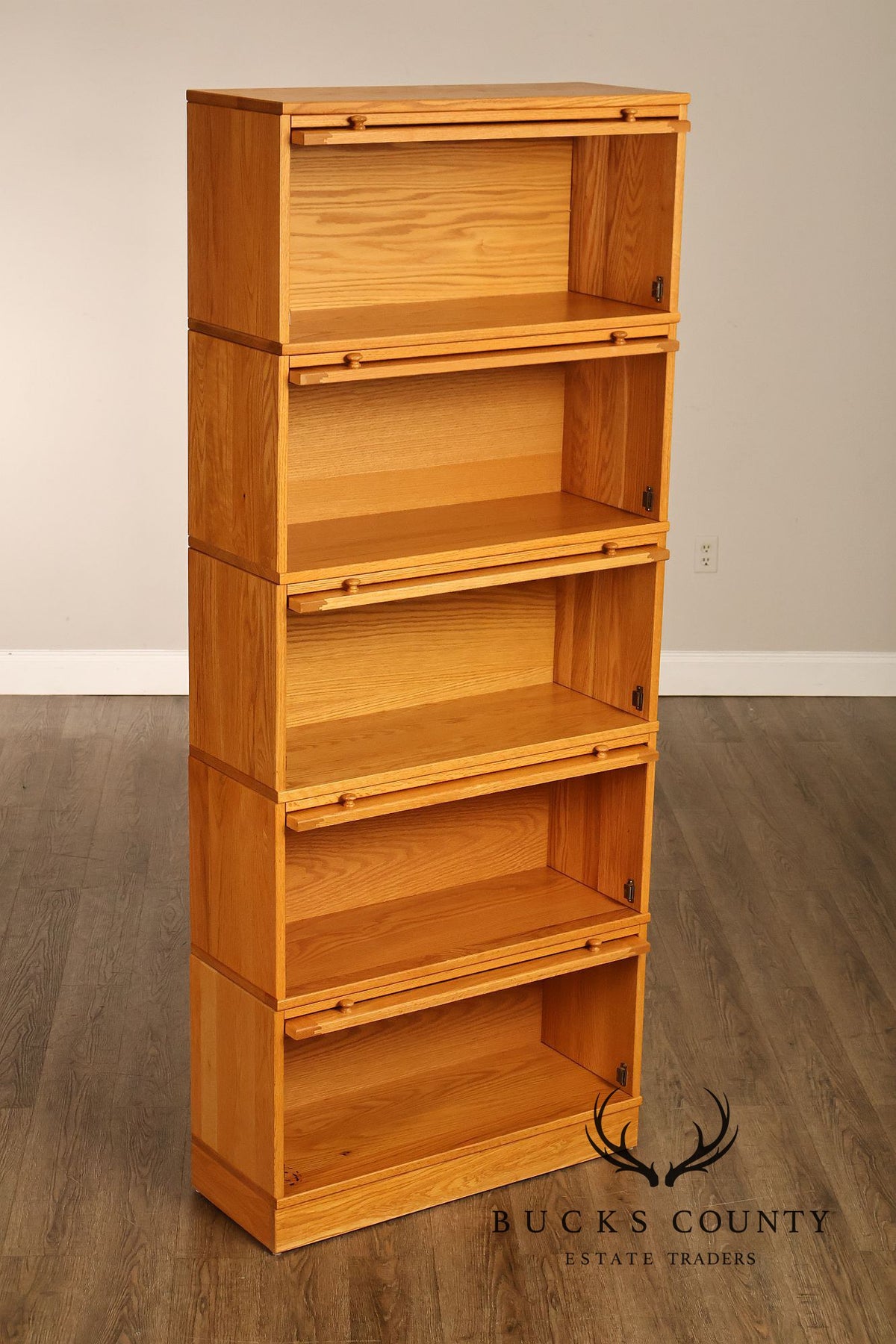 Amish Made Oak Five Stack Barrister Bookcase