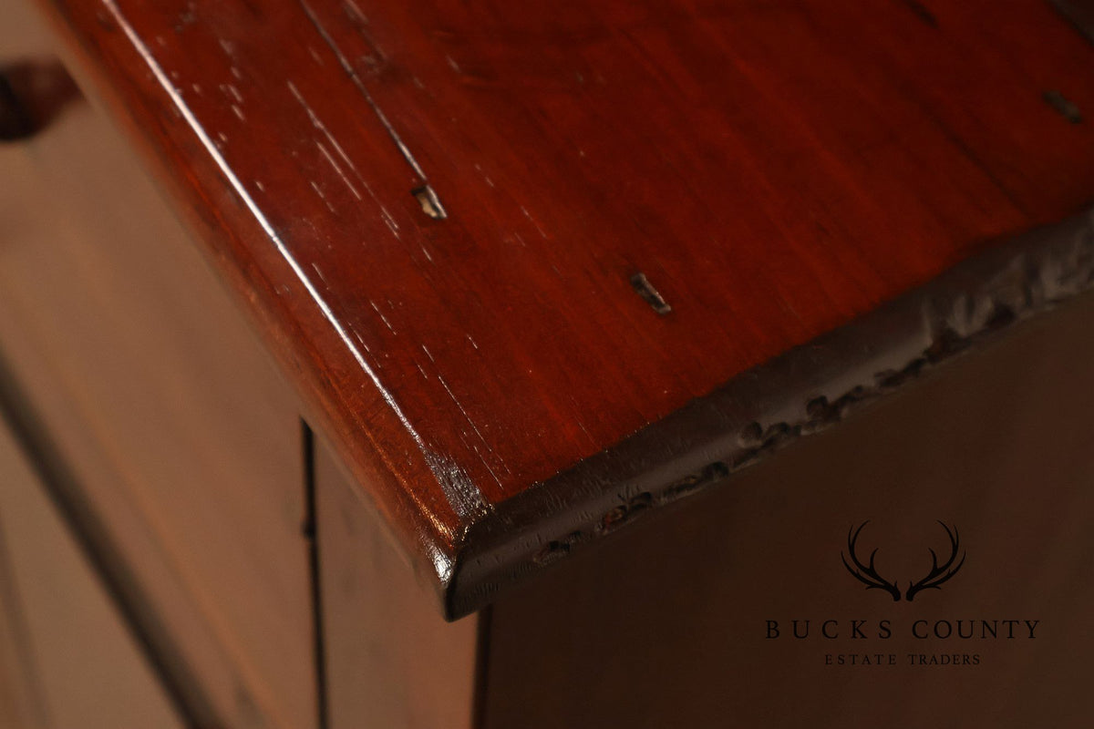 D.R. Dimes Pine Two-Piece Step-Back Cupboard