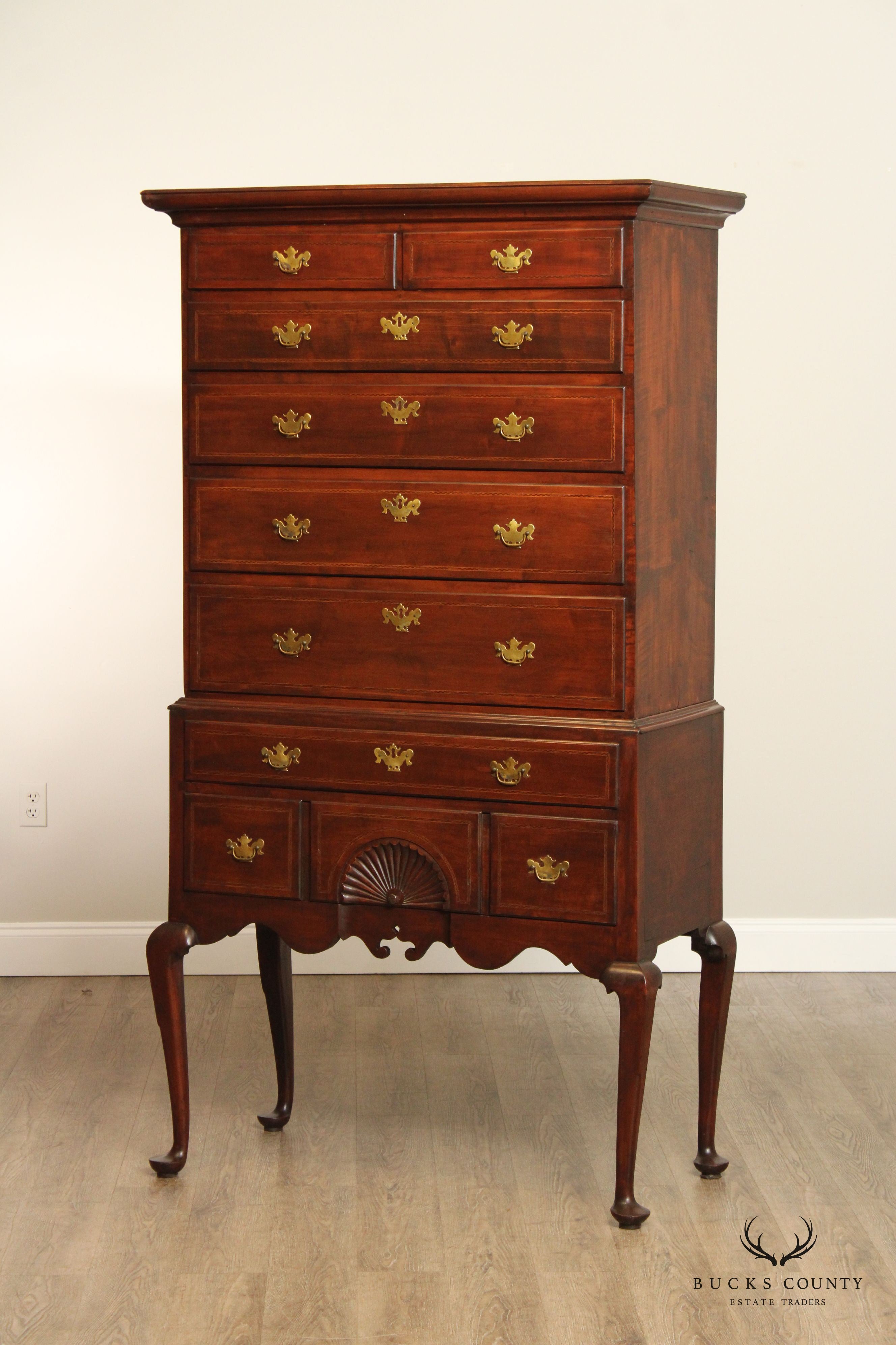 ANTIQUE 18TH CENTURY NEW ENGLAND TWO PART HIGHBOY