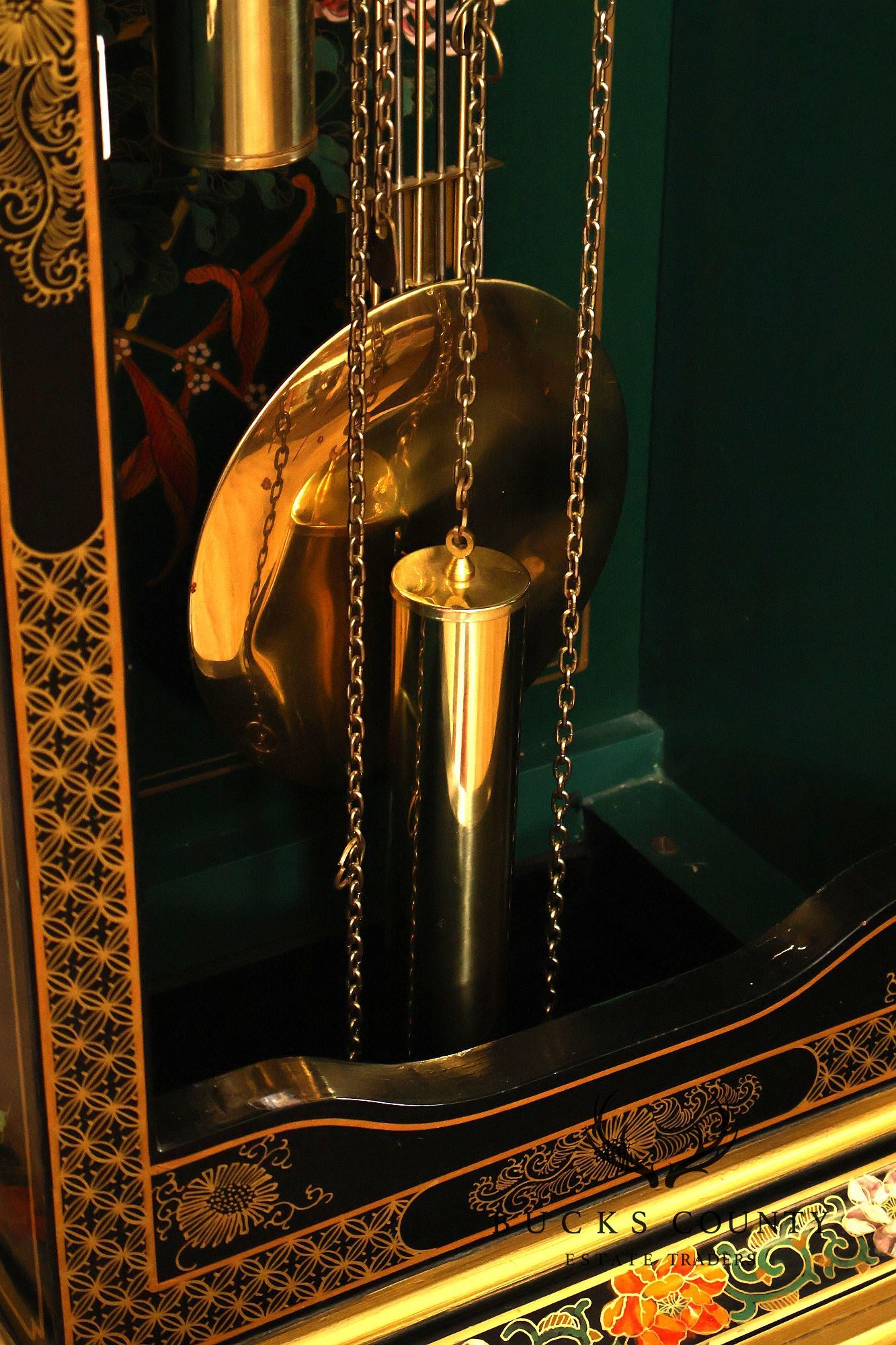 Hermle Chinoiserie Style Tall Case Grandfather Clock