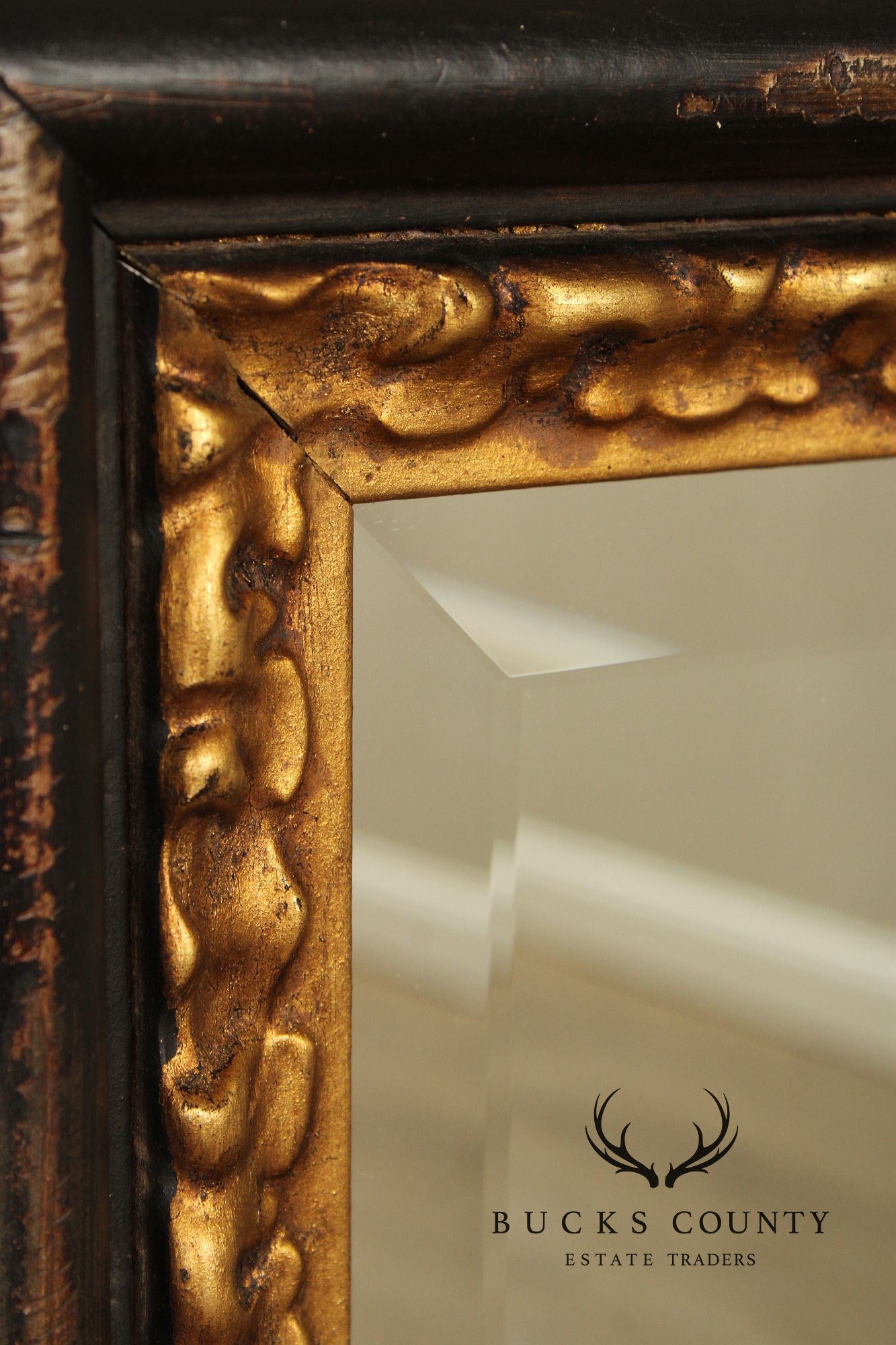 La Marche Ebonized and Partial Gilt Wall Mirror