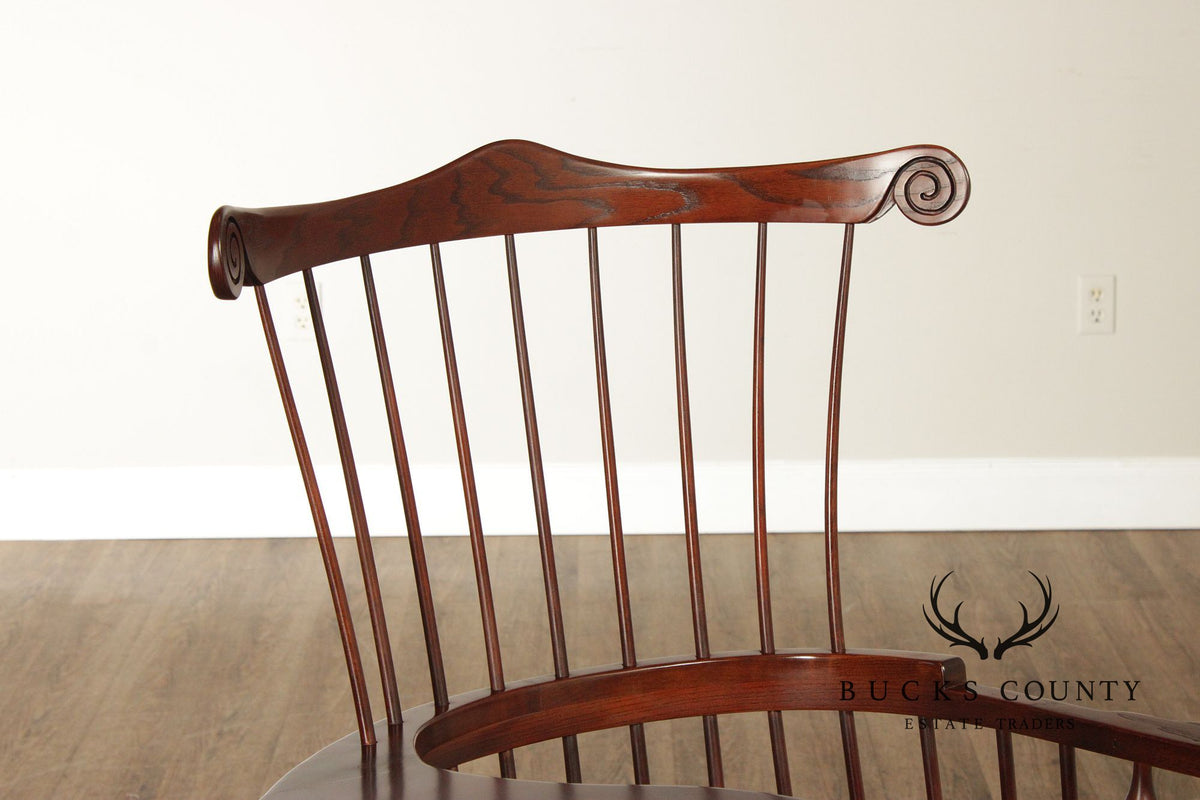 Vintage Duckloe Comb Back Windsor Style Writing Armchair With Storage Drawer