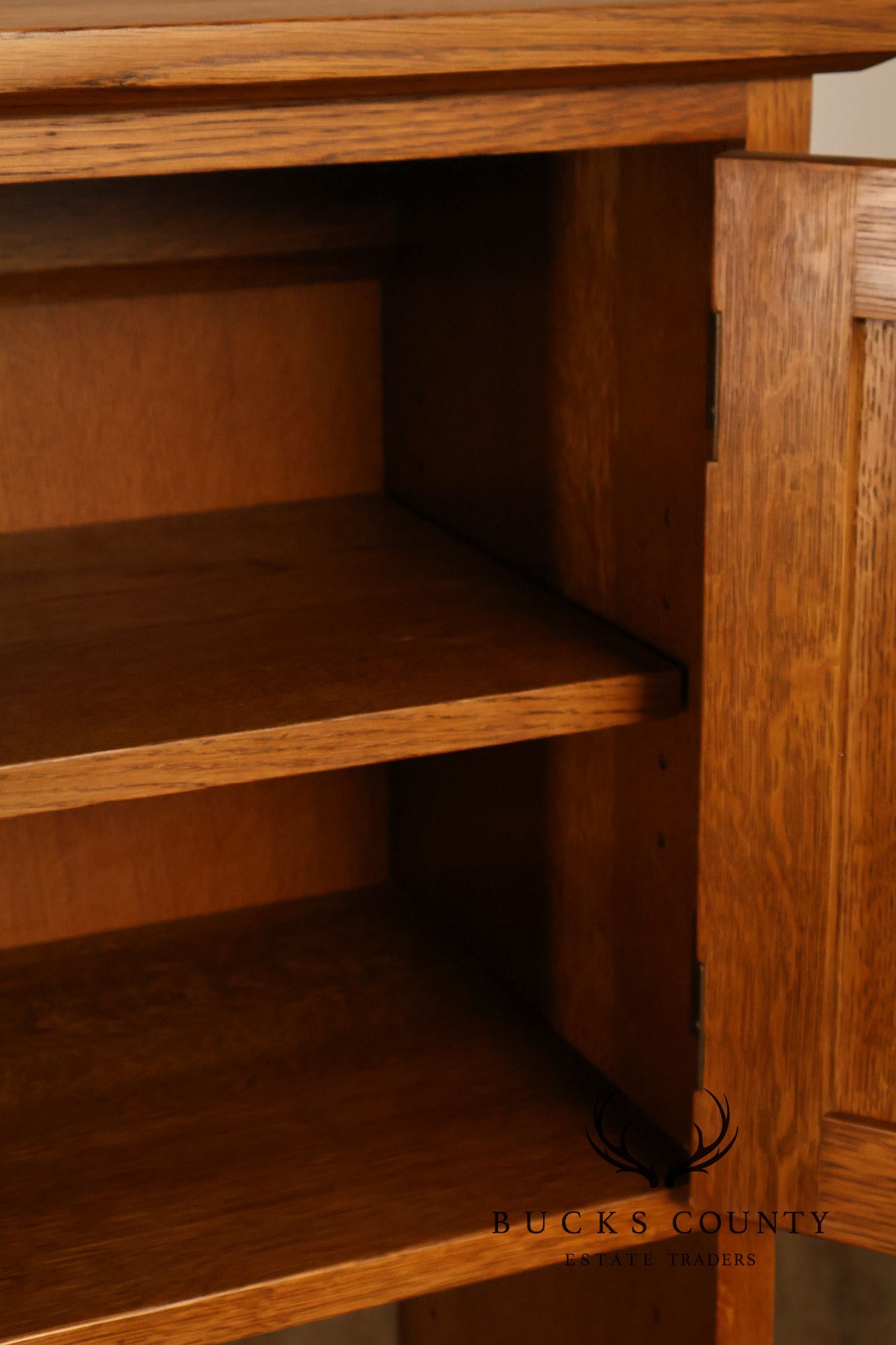 Stickley Mission Collection Oak Spindle Desk with Hutch