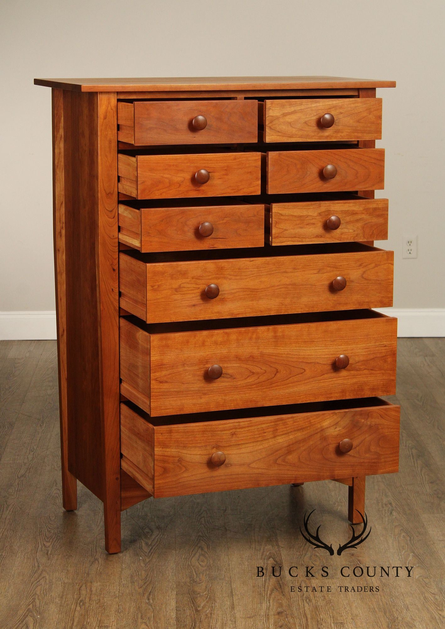 Stickley Mission Collection Harvey Ellis Cherry Nine-Drawer Chest