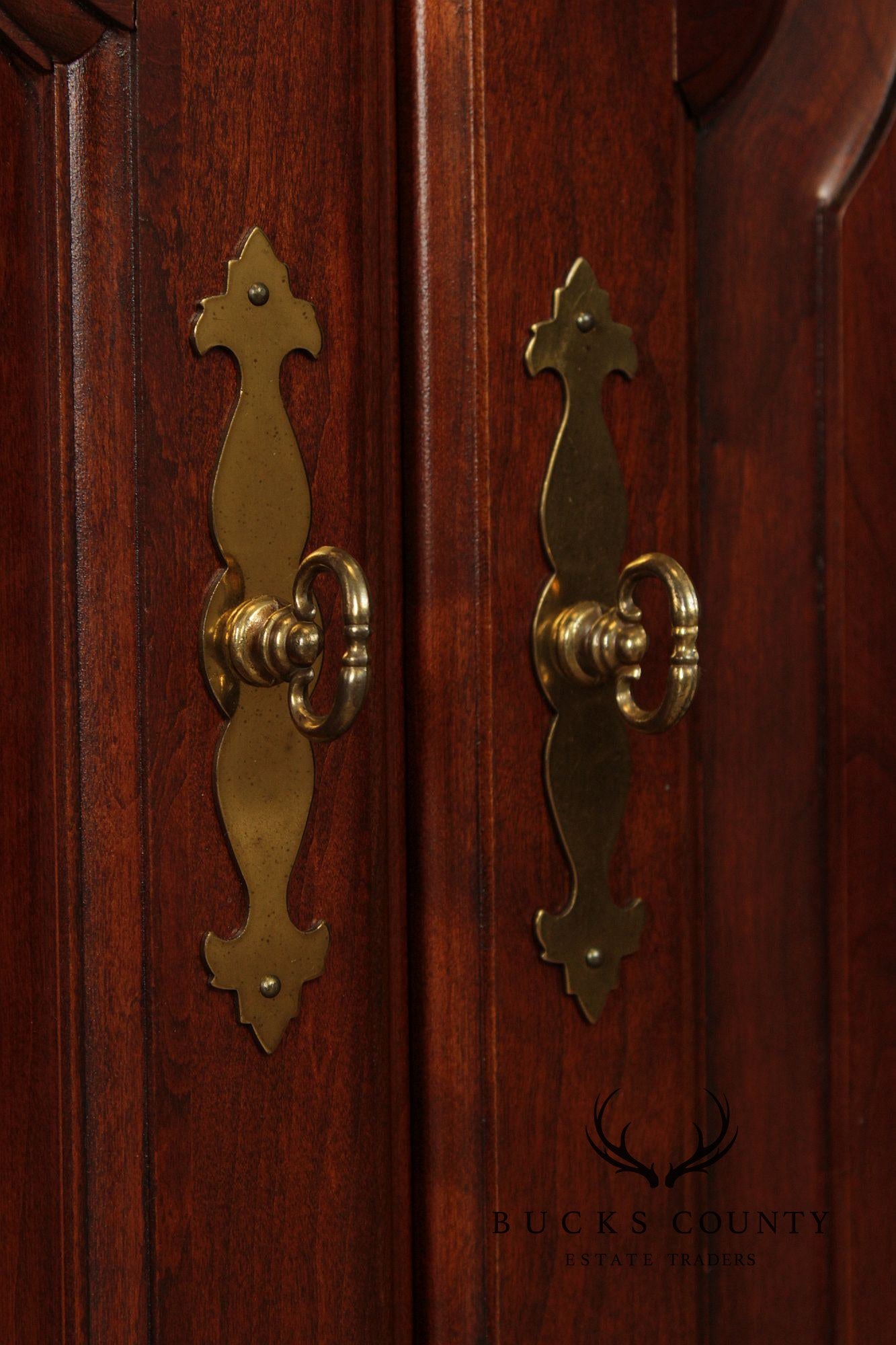 Traditional Pair Of Cherry Bookcase Display Cabinets