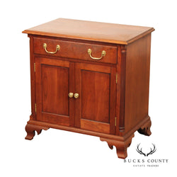 Chippendale Style Cherry Nightstand Cabinet