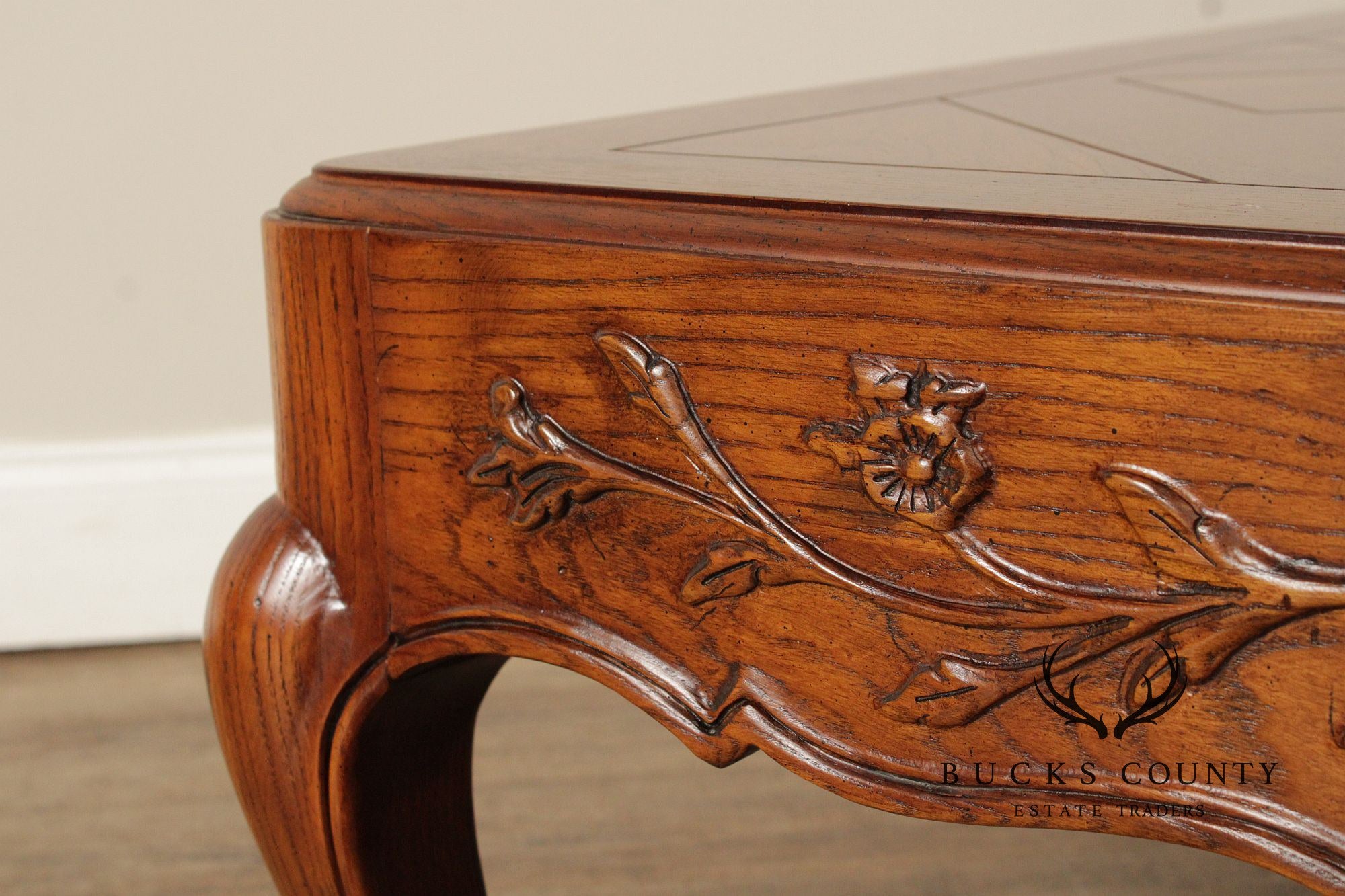 Henredon French Provincial Style Carved Oak Coffee Table