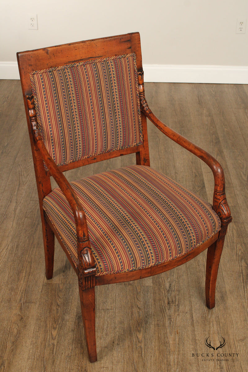 French Empire Style Carved Frame Armchair