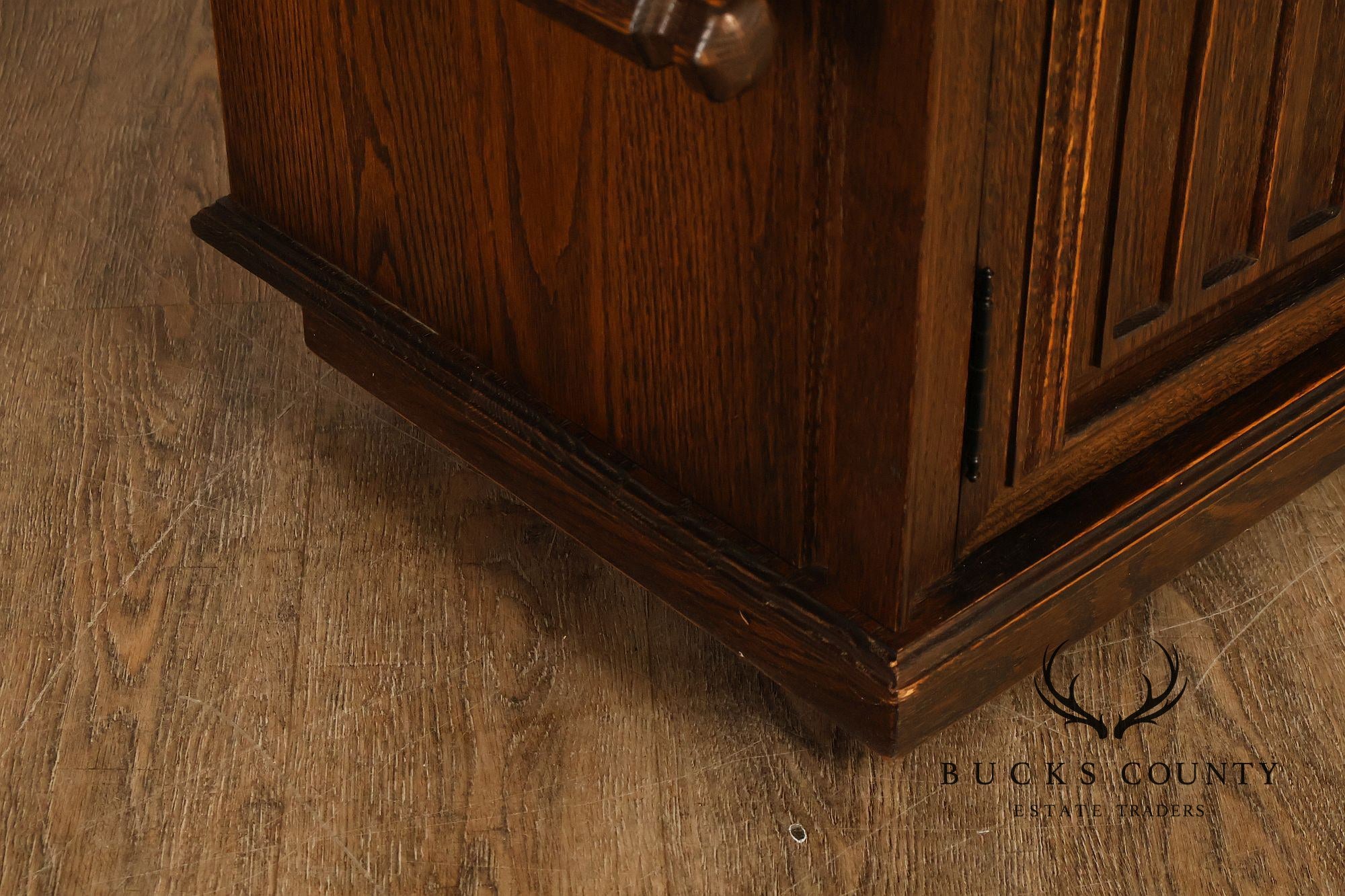 Jamestown Lounge Co. Gothic Revival Vintage Oak Drop-Leaf Server