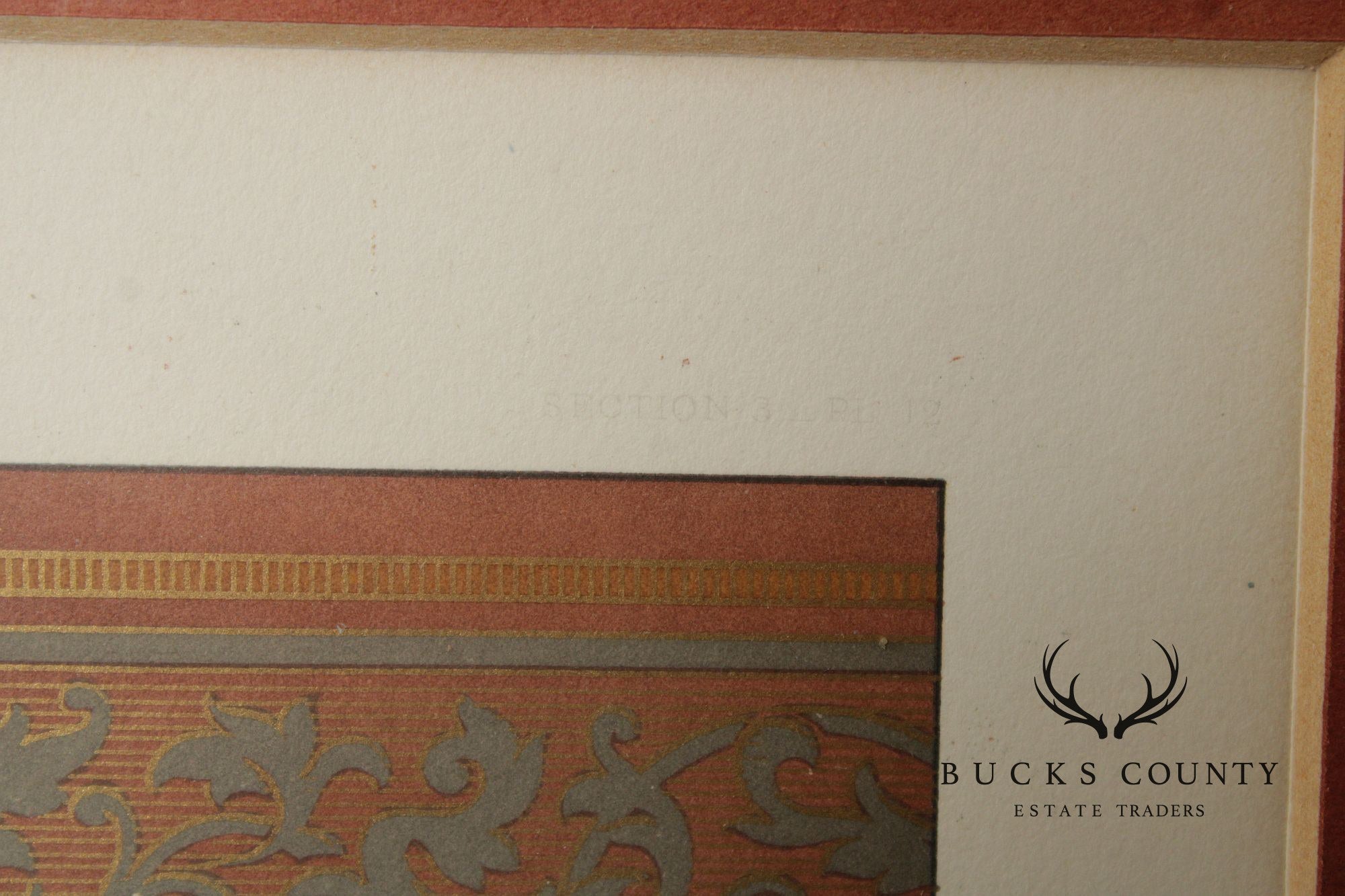 Framed Lithograph of Victorian Wallpaper Borders