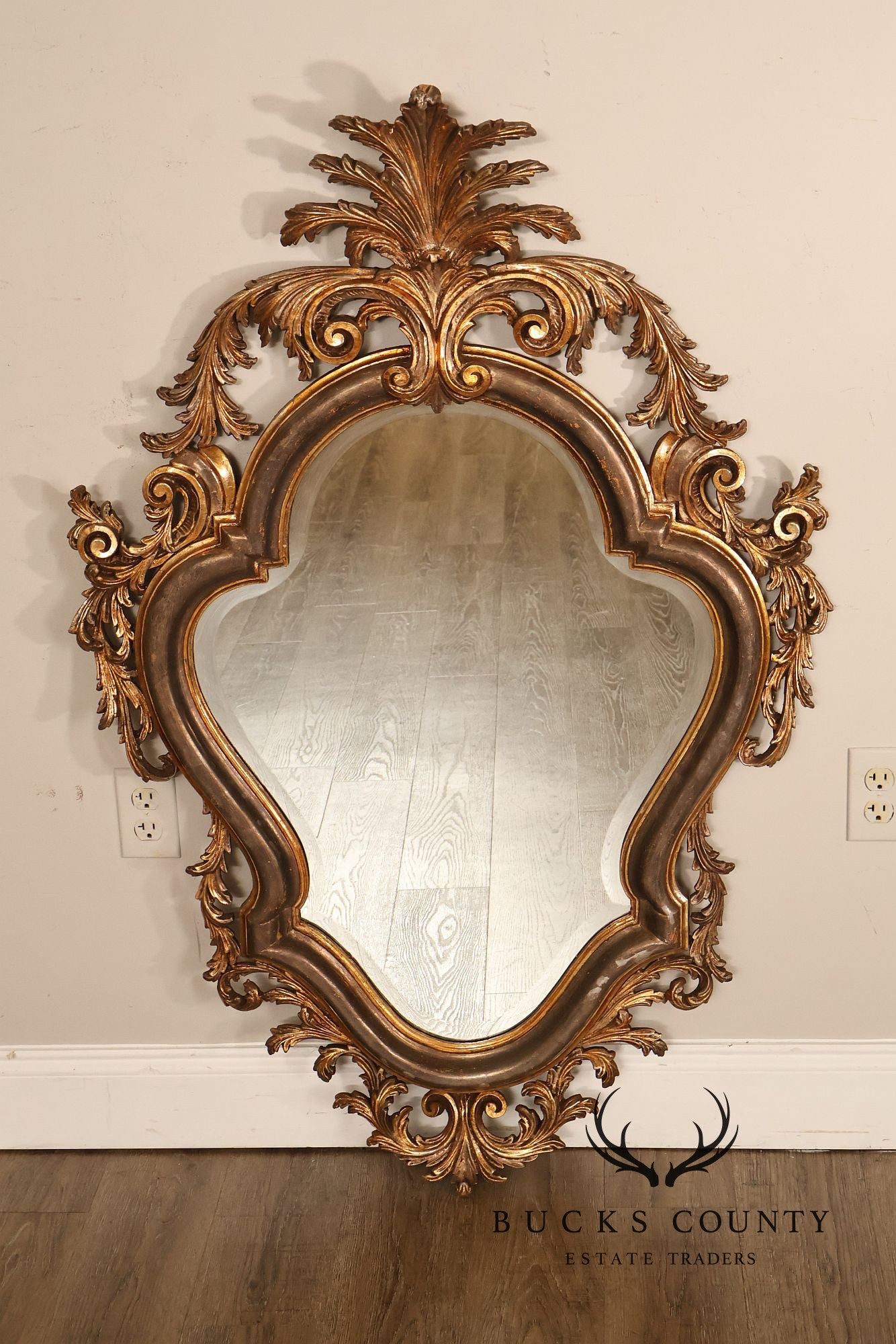 LaBarge Italian Rococo Style Giltwood Wall Mirror