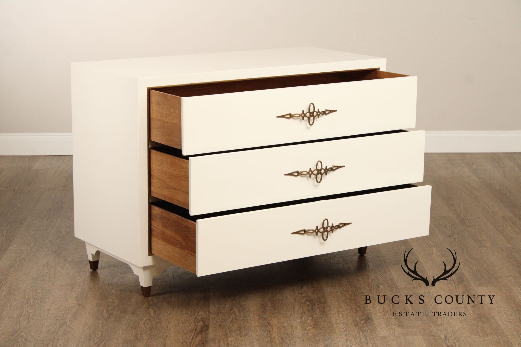 Alden Parkes 'Allegra' White Lacquered Chest of Drawers