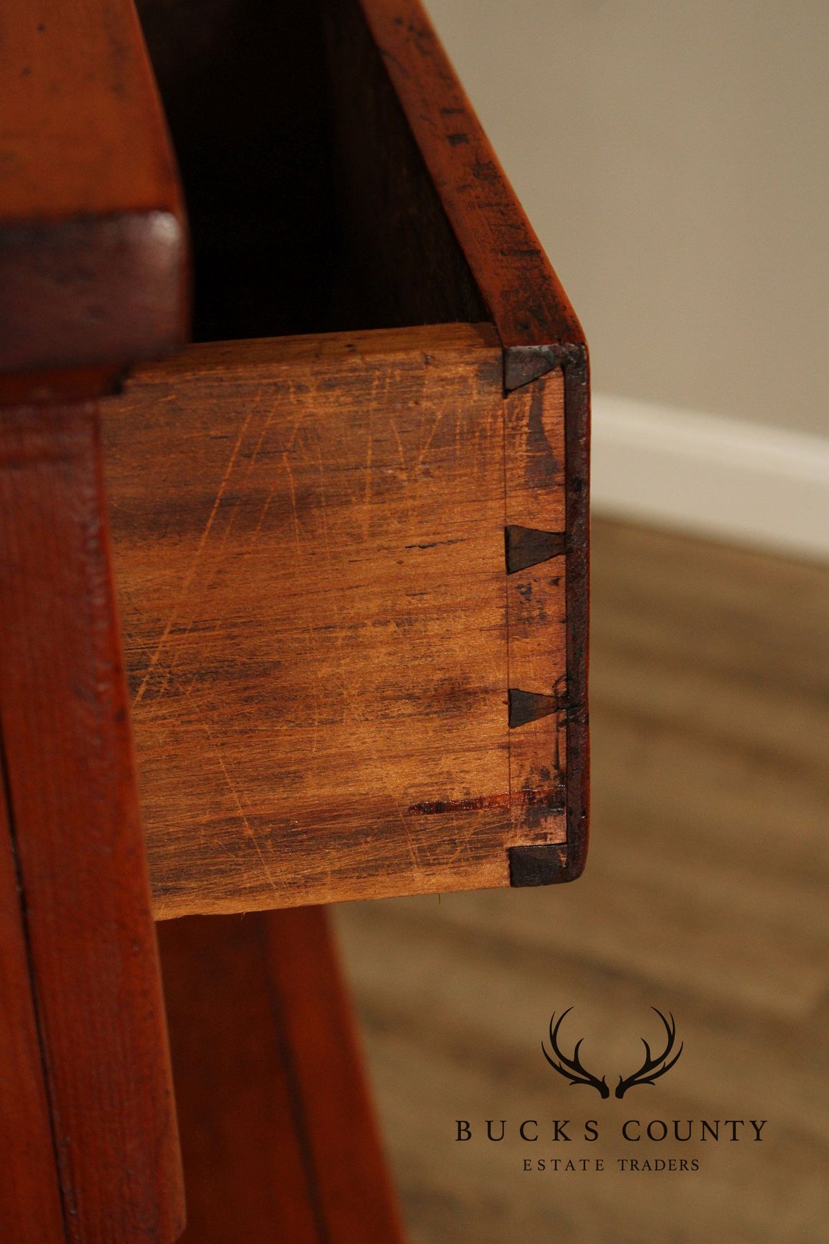 Antique American Country Pine Step-Back Cupboard Hutch