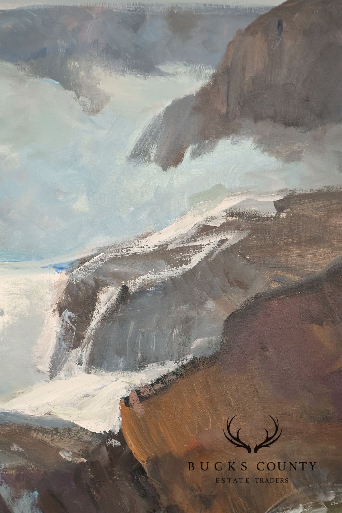 Dale Ratcliff Acrylic on Linen Painting, 'Silver Sea'