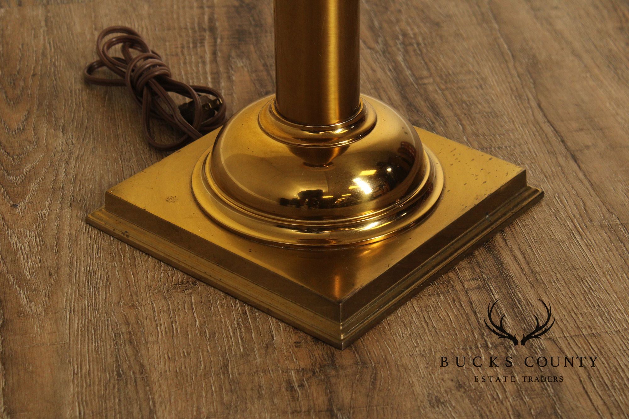 Vintage Brass Floor Lamp With Shade