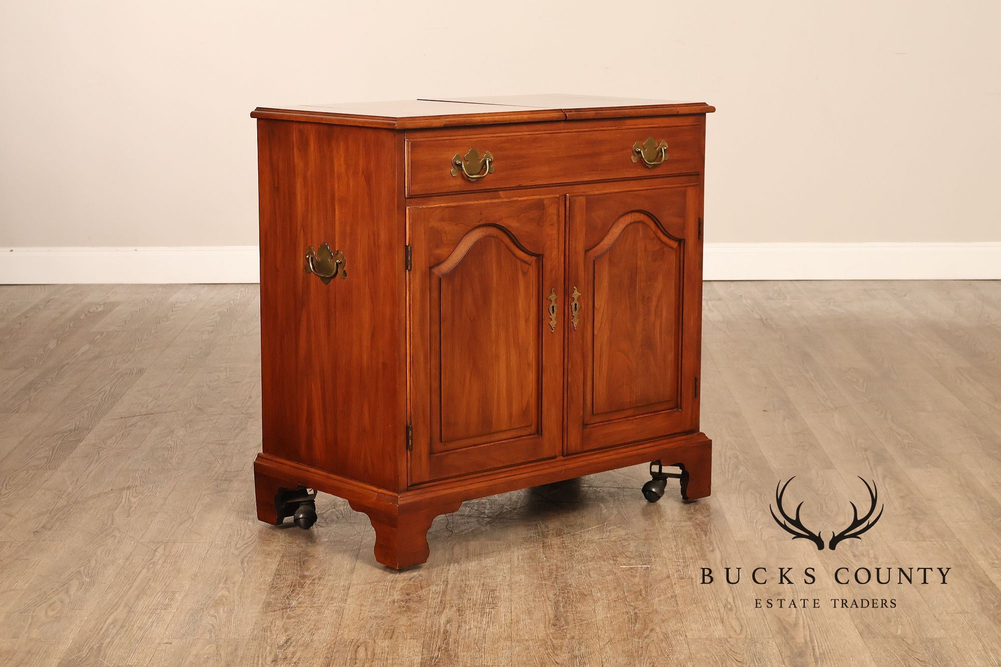 Henkel Harris Georgian Style Cherry Flip Top Server Cabinet