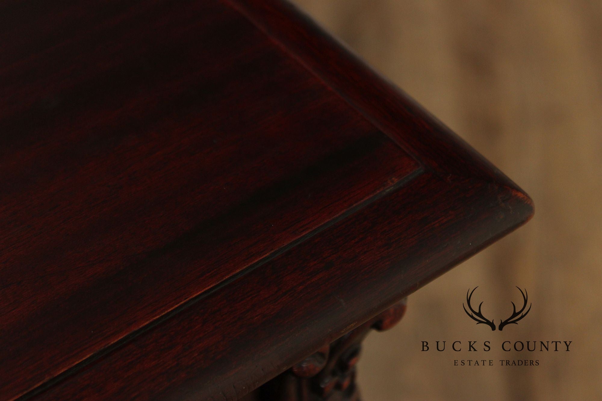 1940's Vintage Georgian Style Carved Mahogany Sideboard Buffet