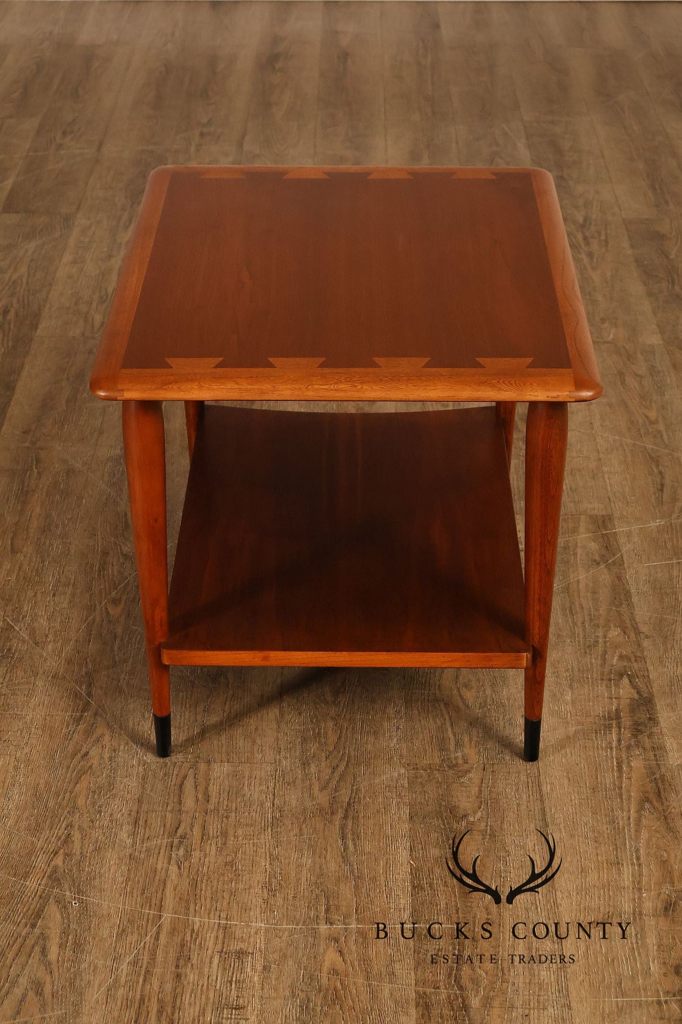 Lane Acclaim Mid Century Modern Walnut And Oak Two-Tier End Table