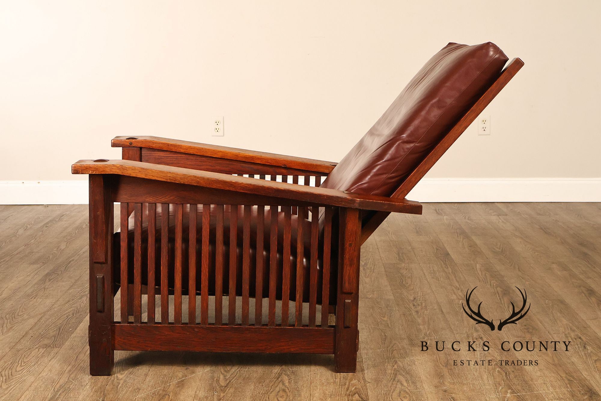 Antique Gustav Stickley No. 369 Mission Oak Reclining Morris Chair