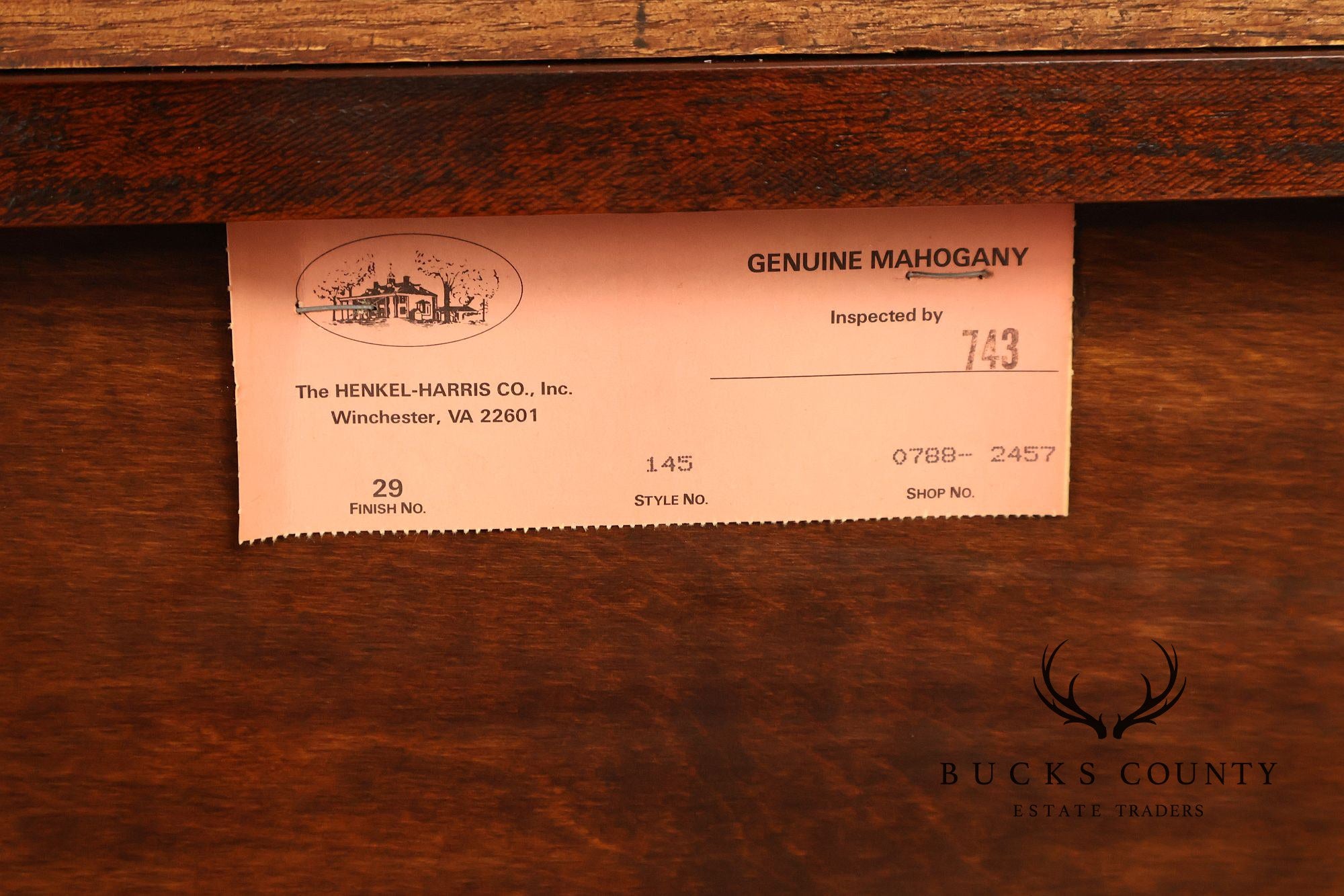 Henkel Harris Queen Anne Style Mahogany Highboy Chest