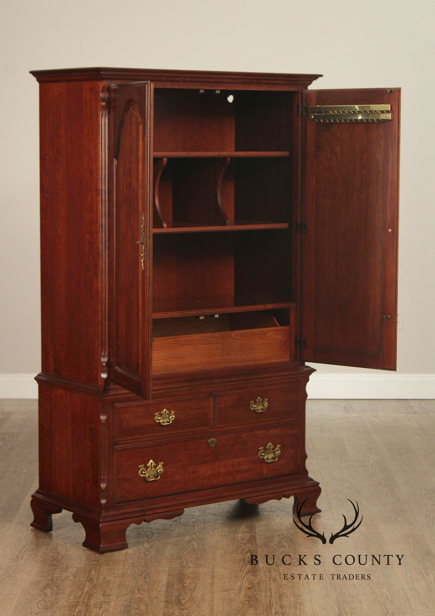 Pennsylvania House Chippendale Style Cherry Armoire