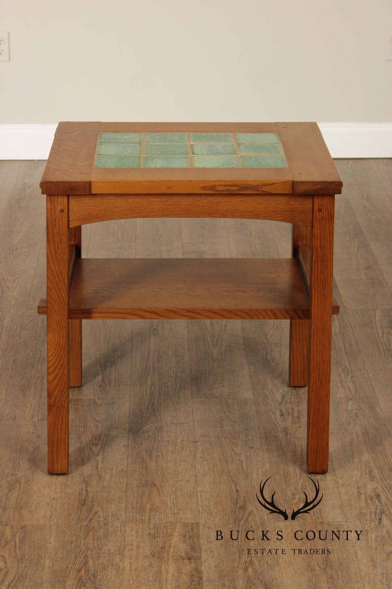 Stickley Mission Collection Oak Tile Top End Table