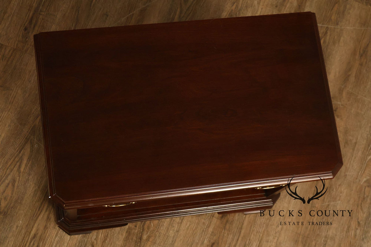 Ethan Allen 'Georgian Court' Pair of Cherry Open Nightstands