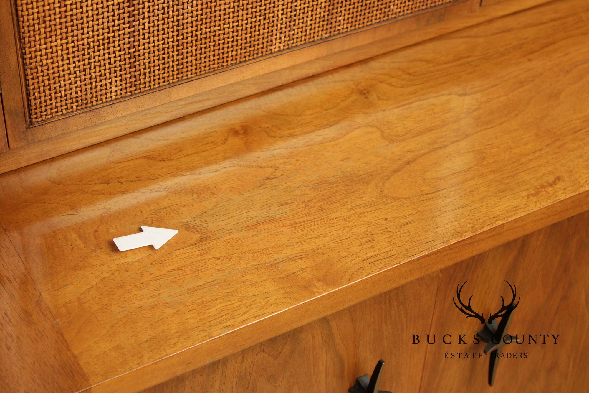 John Widdicomb Mid-Century Modern Walnut Credenza Bookcase Cabinet