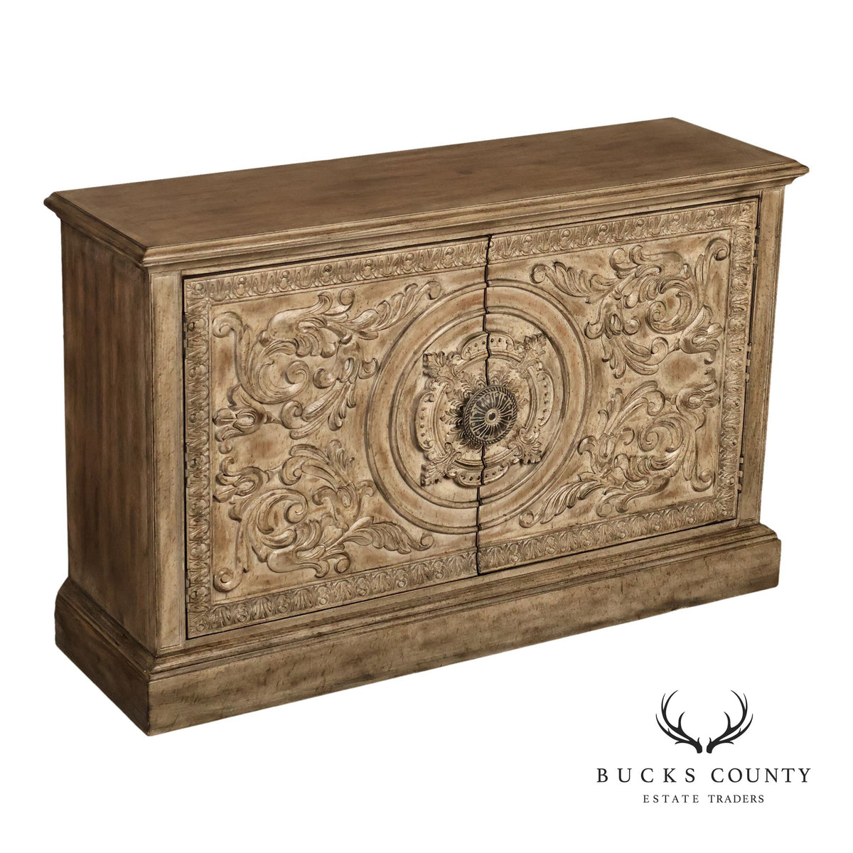 Hooker Furniture Carved Two Door Console Cabinet