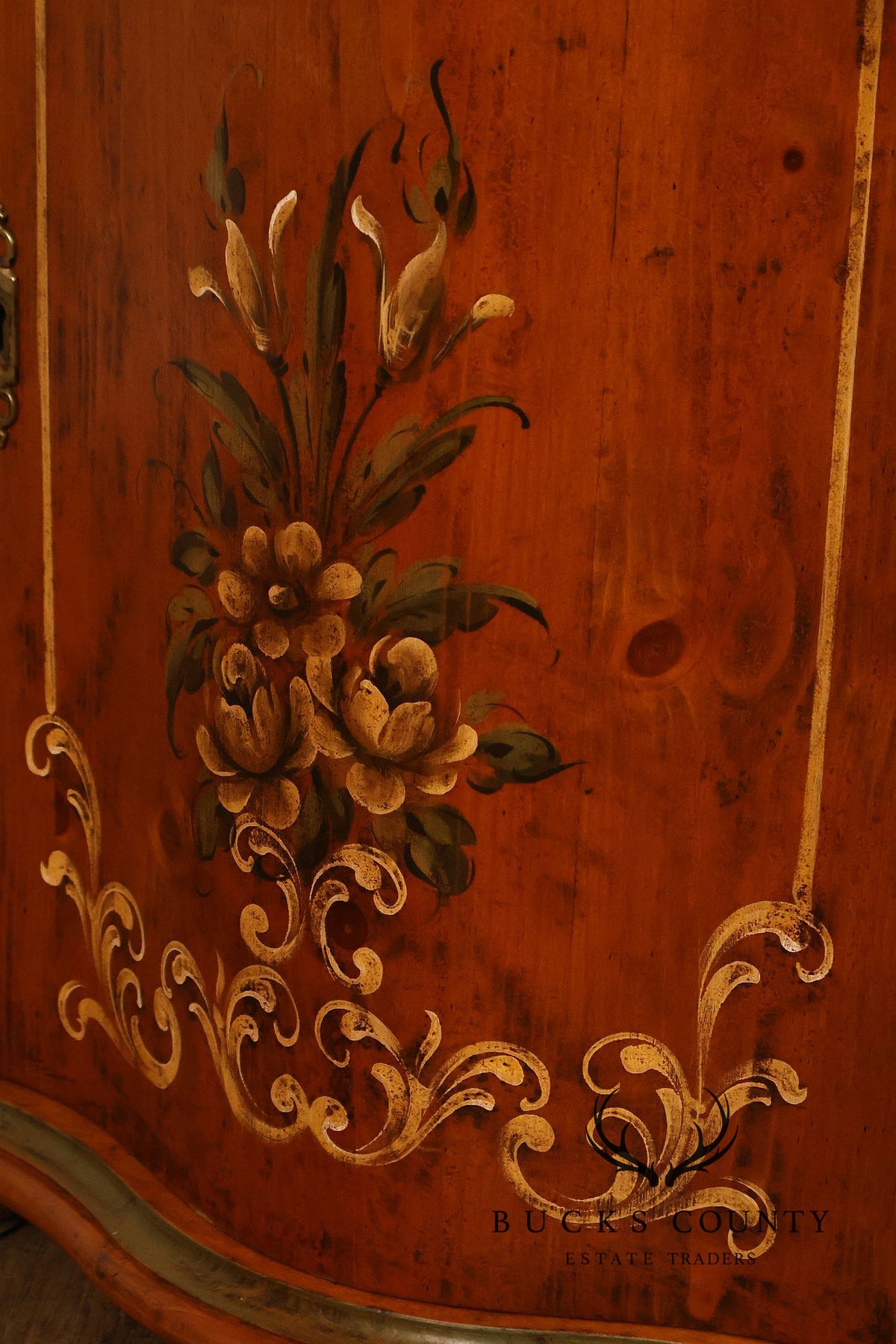 Venetian Style Hand Painted Console Cabinet