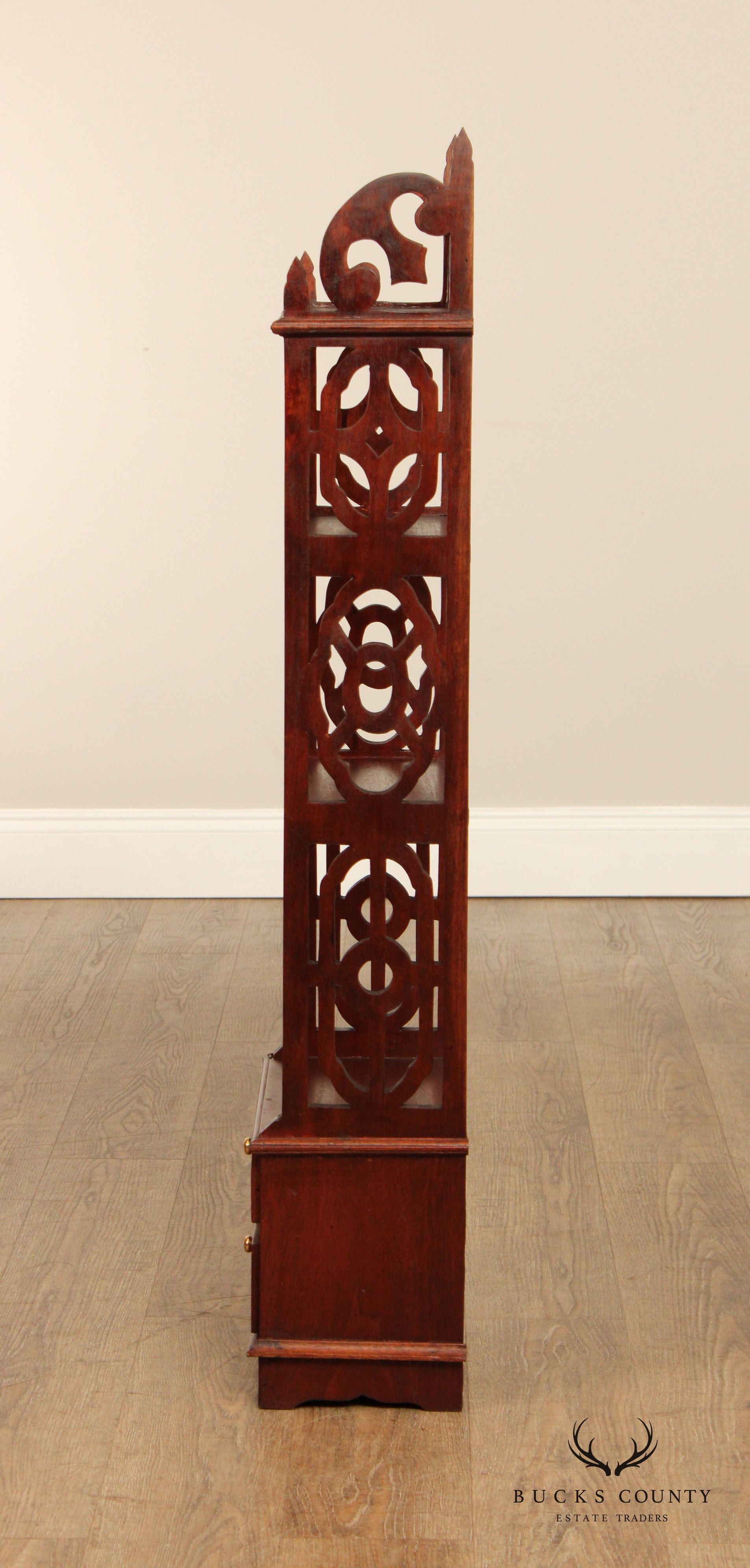 Regency Style Carved Mahogany Narrow Etagere