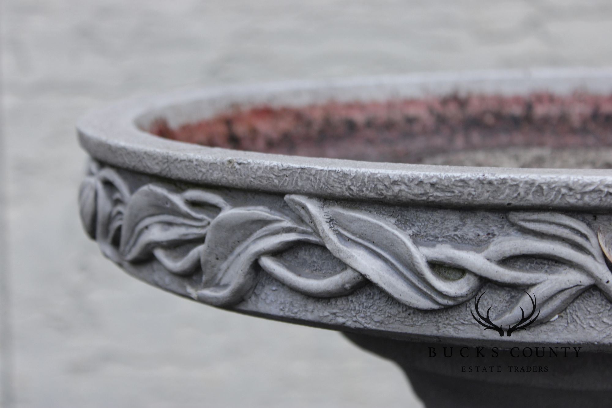 Cast Stone Floral Bird Bath