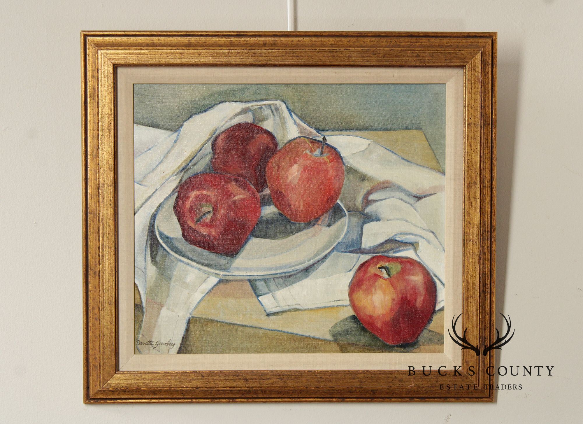 Davetta Greenberg Oil Painting, Still-Life of Apples