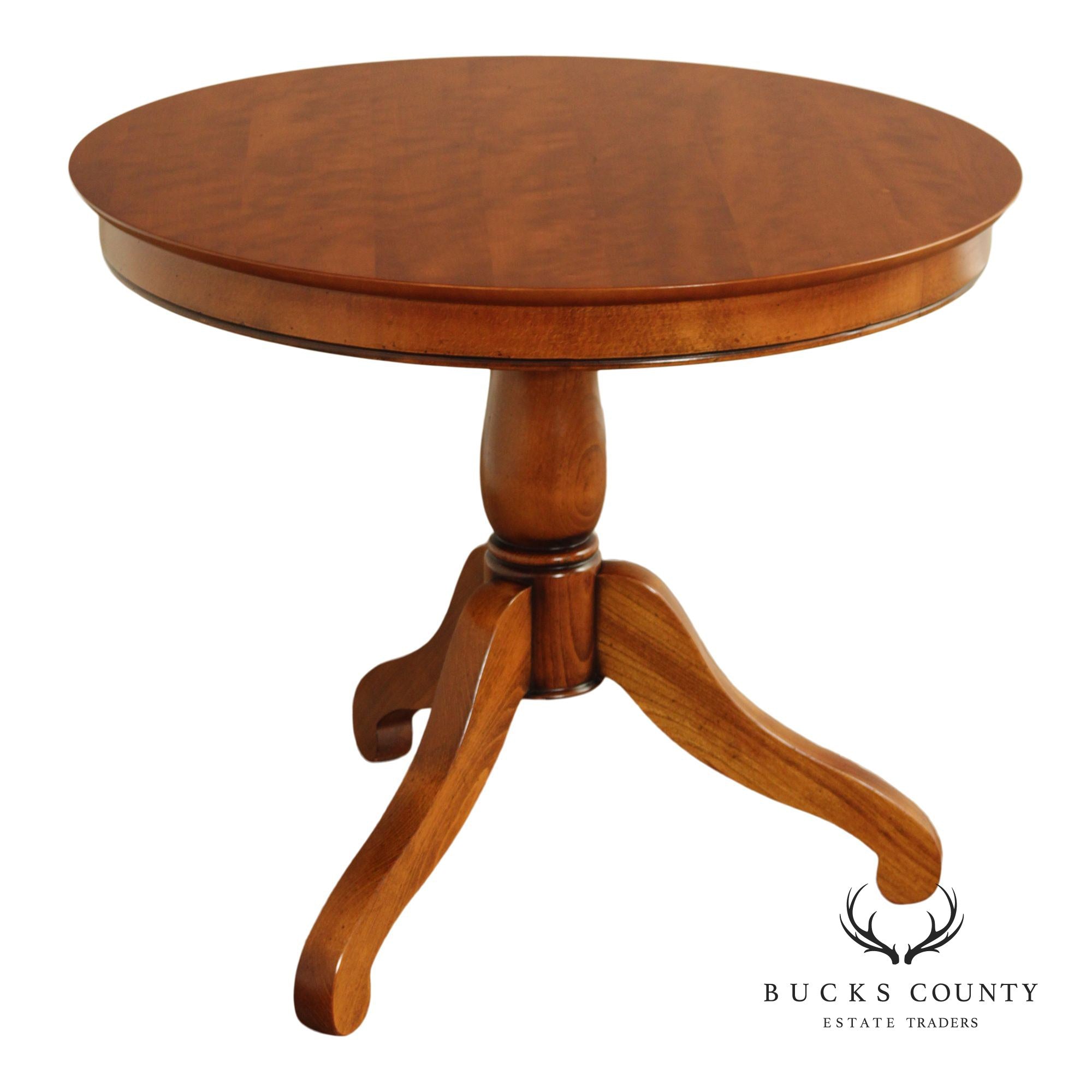 Grange France Round 33" Cherry Pedestal Side Table