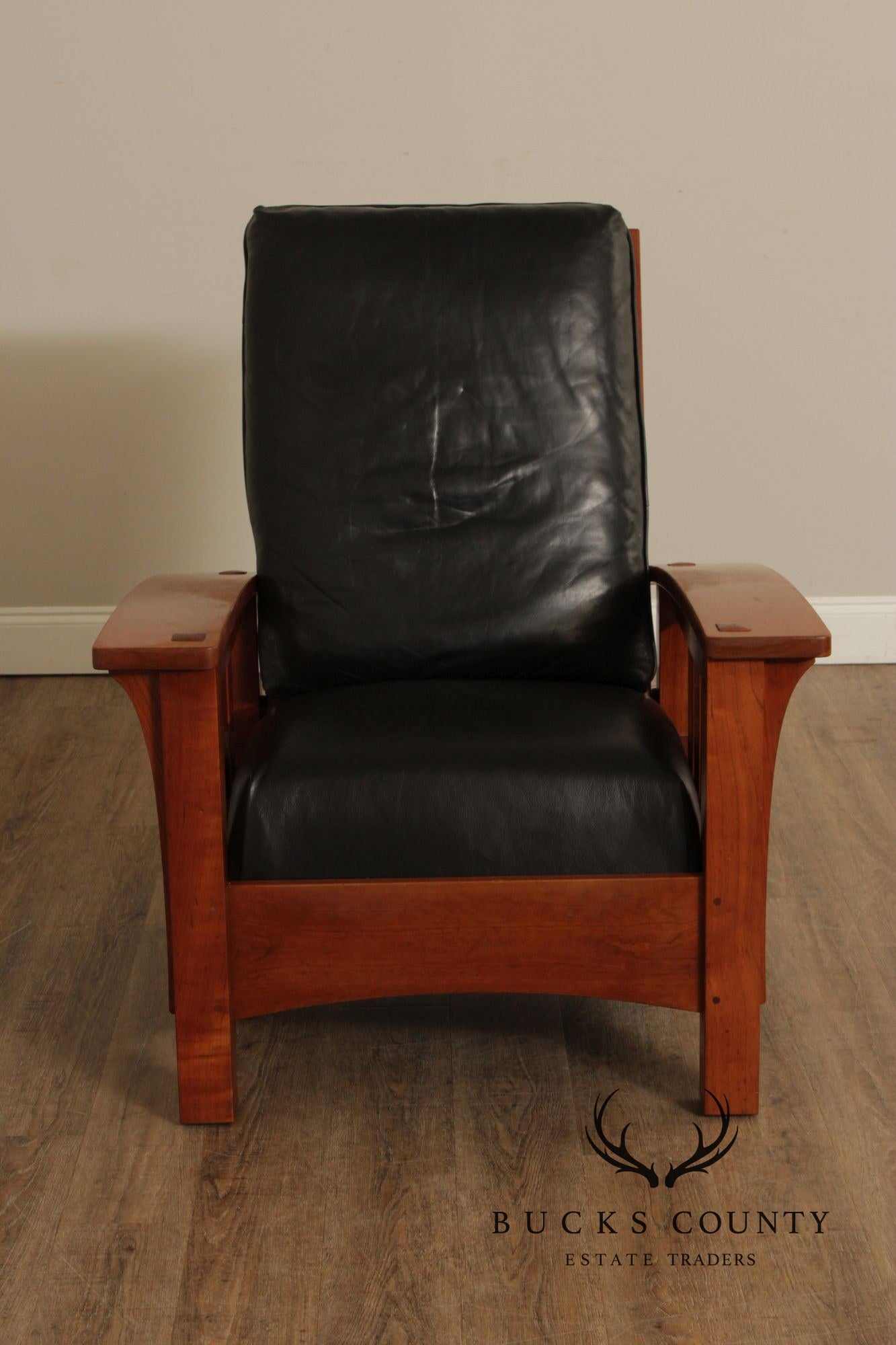 Stickley Mission Collection Bow Arm Morris Chair and Ottoman
