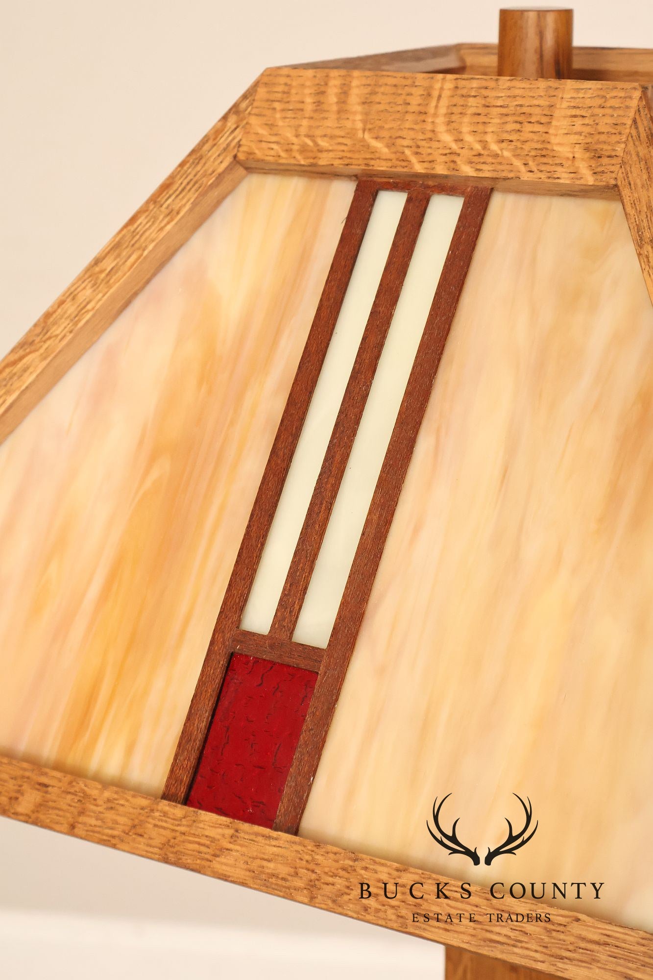 Ppl Fine Woodworking Mission Oak and Stained Glass Floor Lamp