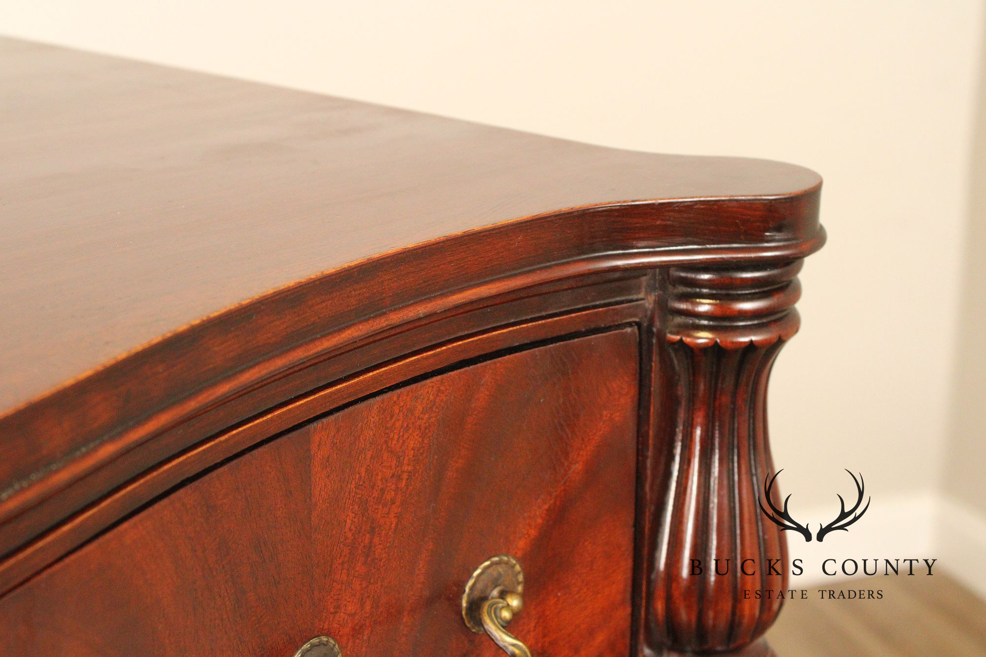1940's Vintage Regency Style Mahogany Tall Chest